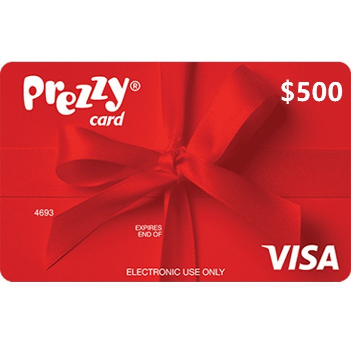 Prezzy Card 500 NZD Physical Prepaid Visa Gift Card Express Delivery