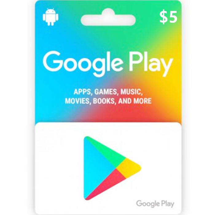 Google Play 5 USD Digital Gift Cards