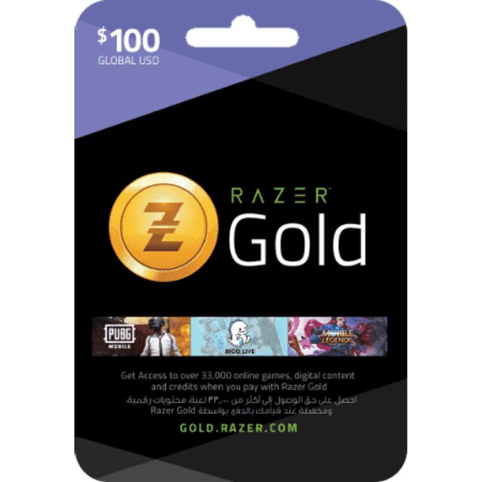 Razer Gold 100 USD Gift Card Email Delivery