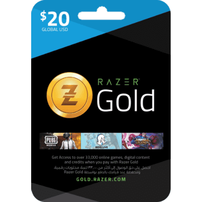 Razer Gold 20 USD Gift Card Email Delivery