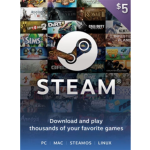 Steam Game $5 USD Digital Gift Card (Email Delivery)