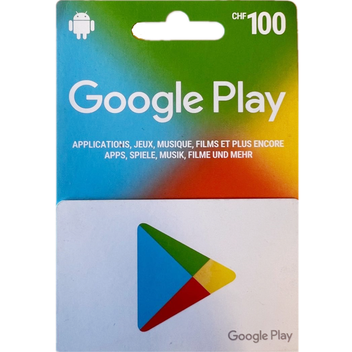 Google Play Fr 100 CHF CH Digital Gift Cards