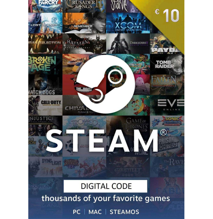 Steam Gift Cards 10 Euro European Union Region 1