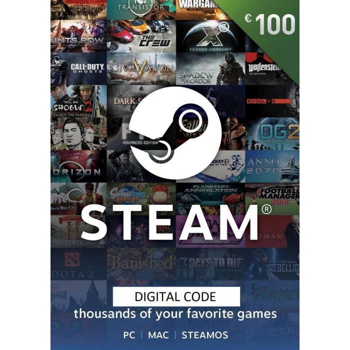 Steam Gift Cards 100 Euro European Union Region