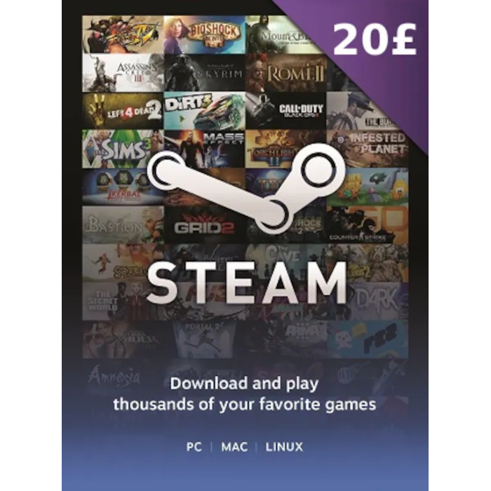 Steam Gift Cards 20 GBP United Kingdom Region