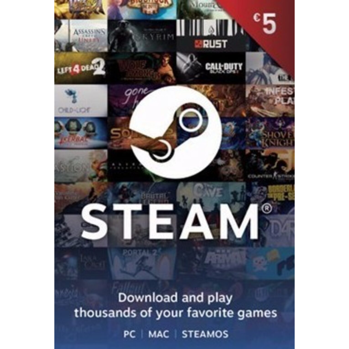 Steam Gift Cards 5 Euro European Union Region